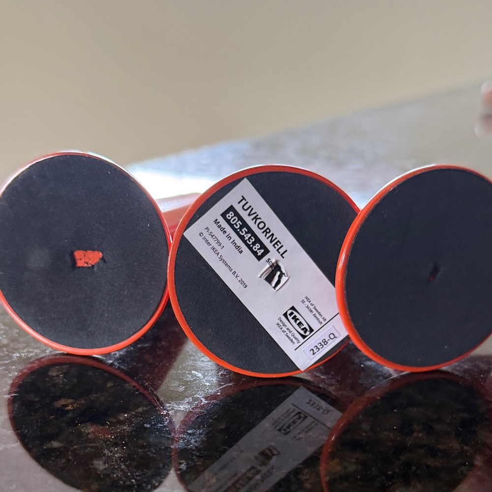 Ikea TUVKORNELL Orange Metal Candle Holders - Picture 3 of 3